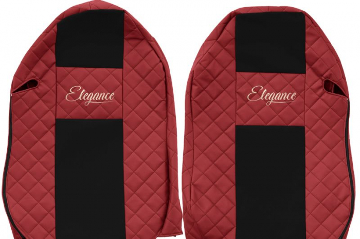Huse scaun camion Elegance (rosu, material eco-piele / velur, serie ELEGANCE) potrivit MERCEDES [3]