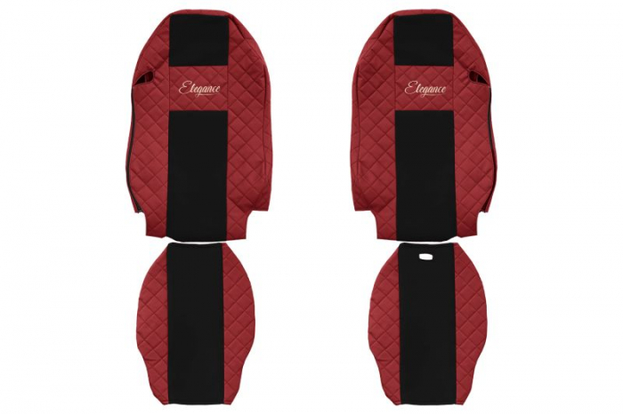 Huse scaun camion Elegance (rosu, material eco-piele / velur, serie ELEGANCE) potrivit MERCEDES [1]