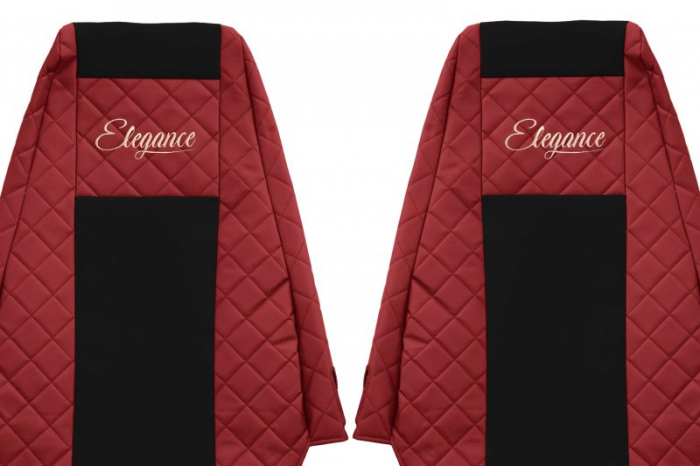 Huse scaun camion Elegance (rosu, material eco-piele / velur, serie ELEGANCE) potrivit RENAULT MAGNUM [3]