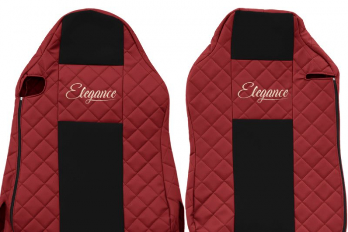 Huse scaun camion Elegance (rosu, material eco-piele / velur, serie ELEGANCE, scaune diferite; scaunul soferului - ISRI) potrivit MAN [3]