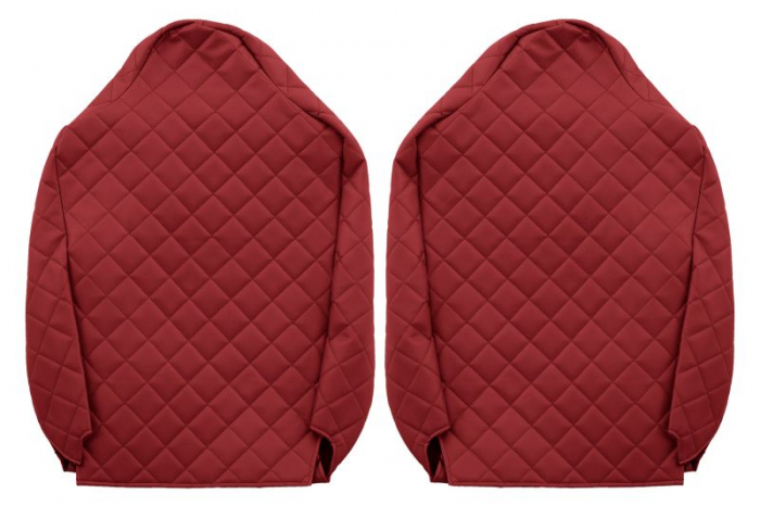 Huse scaun camion Elegance (rosu, material eco-piele / velur, serie ELEGANCE, tetiera integrata pentru pasageri; tetiera soferului integrata) potrivit RENAULT T [2]