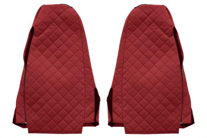 Huse scaun camion Elegance (rosu, material eco-piele / velur, serie ELEGANCE, tetiera integrata pentru pasageri; tetiera soferului integrata) potrivit SCANIA [2]