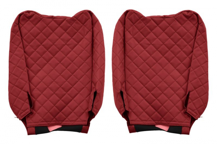Huse scaun camion Elegance (rosu, material eco-piele / velur, serie ELEGANCE, tetiera reglabila a pasagerului; tetiera reglabila a soferului) potrivit RENAULT T [2]
