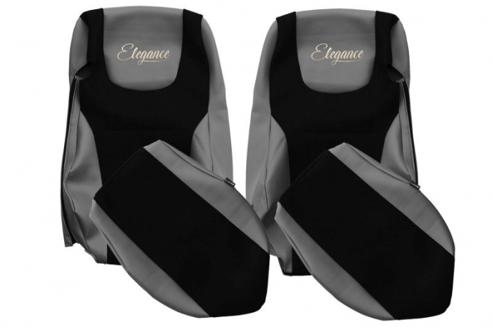 Huse scaun camion ELEGANCE S (grey, material eco-leather / velur, EURO 6) potrivit DAF XF 105, XF 106 dupa 2012 [1]