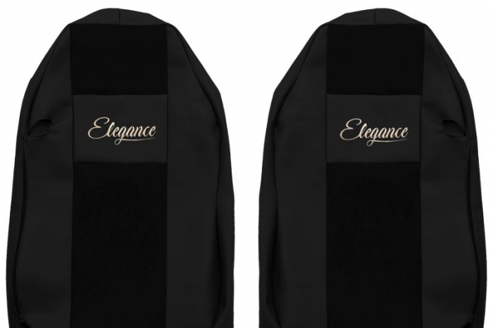 Huse scaun camion ELEGANCE S (negru, material eco-leather / velur) potrivit MAN TGX dupa 2006 [3]