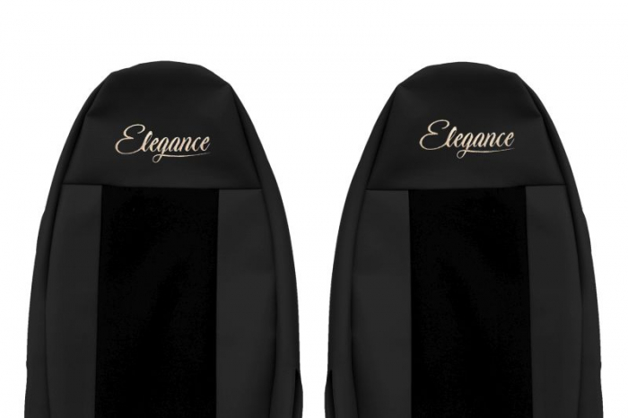 Huse scaun camion ELEGANCE S (negru, material eco-leather / velur, scaune cu tetiera integrata) potrivit VOLVO FH, FH II, FH16, FH16 II, FM, FM II dupa 2003 [3]