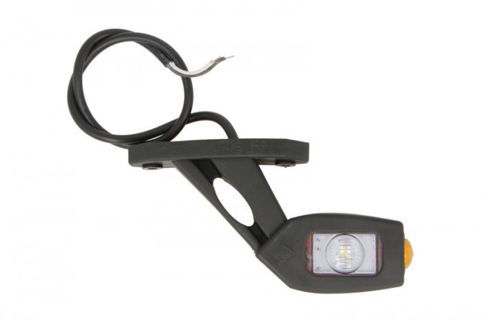 Lumini marcaj dreapta, portocaliu/rosu/alb, LED, inaltime 87; latime 35,5; adancime 163, lungime furtun 500, brat scurt, 12/24V pentru suprafete orizontale [2]