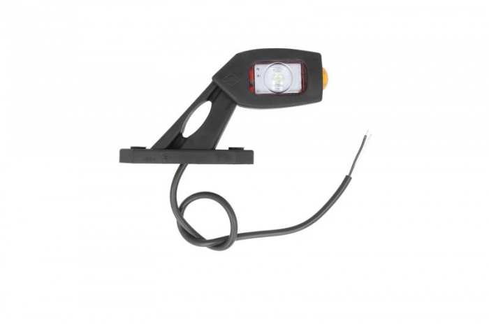 Lumini marcaj stanga, portocaliu/rosu/alb, LED, inaltime 87; latime 35,5; adancime 163, lungime furtun 500, brat scurt, 12/24V pentru suprafete orizontale [2]