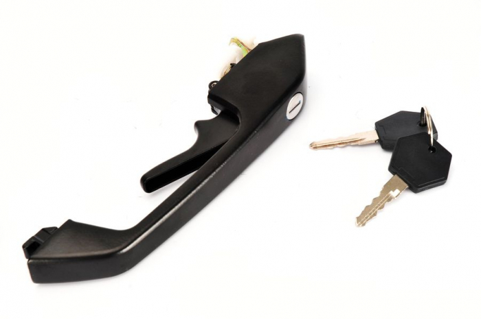 Maner usa fata stanga exterior cu chei, cu locas incuietoare, cu incuietoare, negru SCANIA 3 intre 1988-1995 [1]
