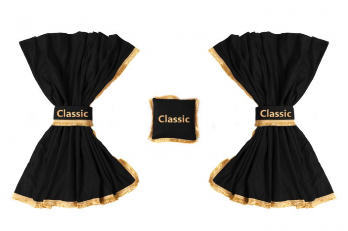 Perdea cortina cabina CLASSIC, cantitate in set: 5buc negru [2]