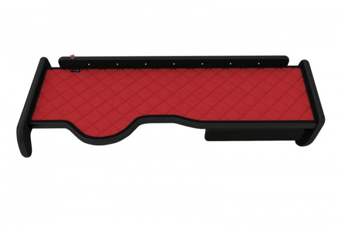 Raft polita interior cabina (panou LED, lumina alba; cabina ingusta M, L, XL, LX, XLX; lung; sertar suplimentar sub blatul mesei, lung, culoare: rosu, serie: ELEGANCE) potrivit MAN [4]