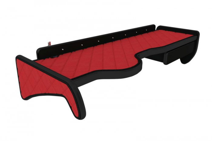 Raft polita interior cabina (panou LED, lumina alba; cabina ingusta M, L, XL, LX, XLX; lung; sertar suplimentar sub blatul mesei, lung, culoare: rosu, serie: ELEGANCE) potrivit MAN [1]