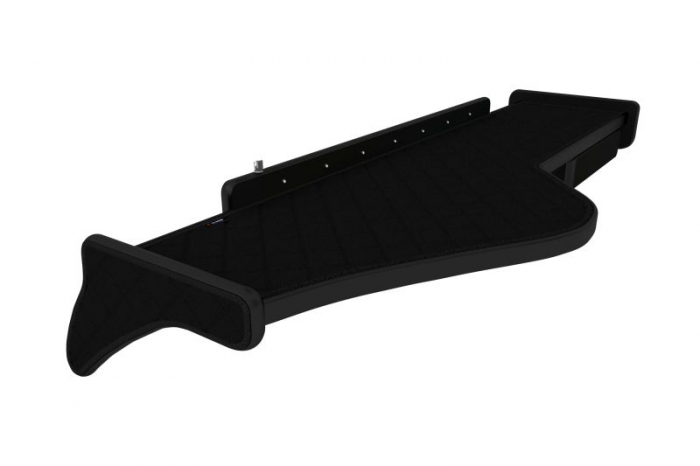 Raft polita interior cabina (panou LED, lumina alba; fara gaura in covor; lung; sertar suplimentar sub blatul mesei, lung, culoare: negru, serie: ELEGANCE) potrivit VOLVO [1]