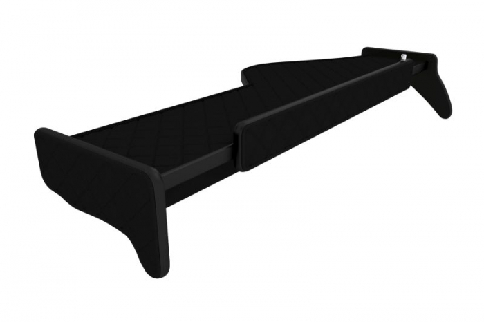 Raft polita interior cabina (panou LED, lumina alba; fara gaura in covor; lung; sertar suplimentar sub blatul mesei, lung, culoare: negru, serie: ELEGANCE) potrivit VOLVO [3]