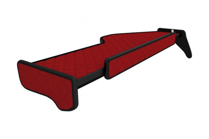 Raft polita interior cabina (panou LED, lumina alba; fara gaura in covor; lung; sertar suplimentar sub blatul mesei, lung, culoare: rosu, serie: ELEGANCE) potrivit VOLVO [3]