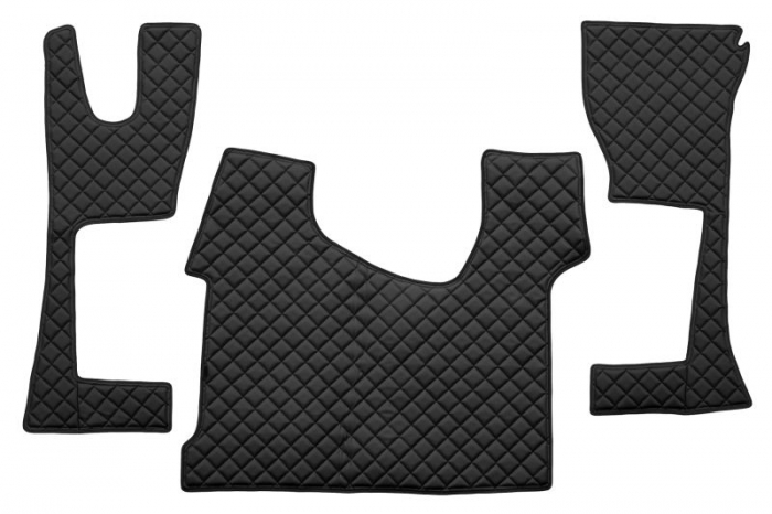 Set covor podea camion Mercedes Actros ECO-LEATHER, set 3 buc. (material - eco-piele, culoare - negru, cabina ingusta 230 cm) potrivit MERCEDES ACTROS MP4 [1]