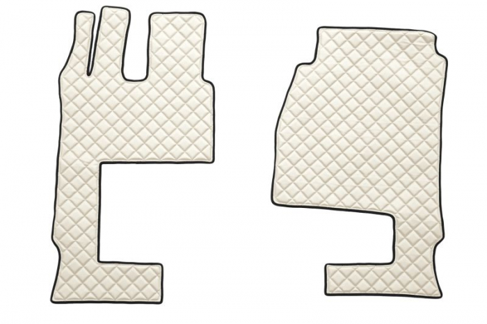 Set covor podea camion Mercedes Actros scaun pasager convertibil, ECO-LEATHER, set 3 buc. (material - eco-piele, culoare - bej, cabina lata 250 cm)  [2]