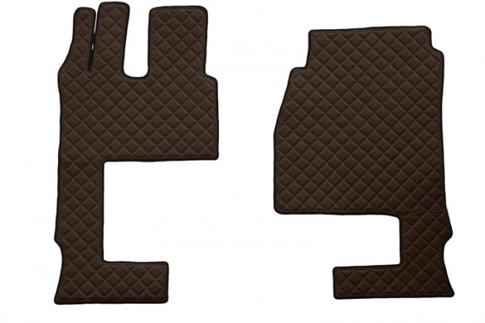 Set covor podea camion Mercedes Actros scaun pasager convertibil, ECO-LEATHER, set 3 buc. (material - eco-piele, culoare - maro, cabina lata 250 cm) [2]