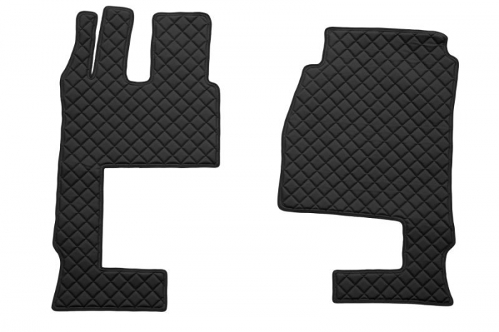 Set covor podea camion Mercedes Actros scaun pasager convertibil, ECO-LEATHER, set 3 buc. (material - eco-piele, culoare - negru, cabina lata 250 cm) [2]