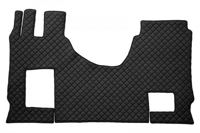 Set covor podea camion Mercedes Actros scaun pasager convertibil, ECO-LEATHER, set 3 buc. (material - eco-piele, culoare - negru, cabina lata 250 cm) [1]