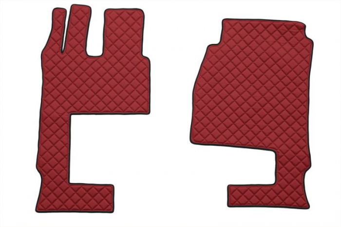 Set covor podea camion Mercedes Actros scaun pasager convertibil, ECO-LEATHER, set 3 buc. (material - eco-piele, culoare - rosu, cabina lata 250 cm) [2]