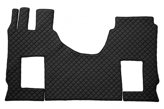 Set covor podea camion Mercedes Actros scaun pneumatic pentru pasageri, ECO-LEATHER, 1 bucata (material - eco-piele, culoare - negru, cabina lata 250 cm) [1]