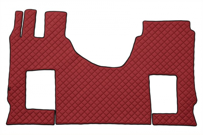Set covor podea camion Mercedes Actros scaun pneumatic pentru pasageri, ECO-LEATHER, 1 bucata (material - eco-piele, culoare - rosu, cabina lata 250 cm) [1]