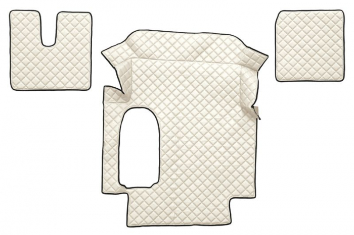 Set covor podea camion potrivit MAN ECO-LEATHER, set 3 buc. (material - eco-piele, culoare - bej, cabina lata 250 cm) potrivit MAN TGA dupa 1999 [1]