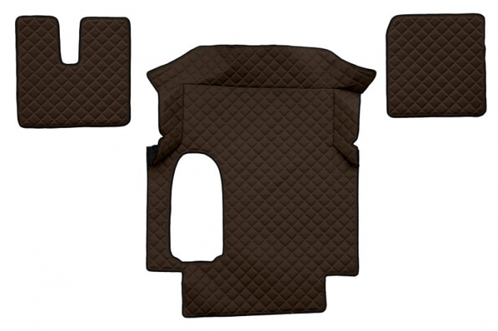 Set covor podea camion potrivit MAN ECO-LEATHER, set 3 buc. (material - eco-piele, culoare - maro, cabina lata 250 cm) potrivit MAN TGA dupa 1999 [1]