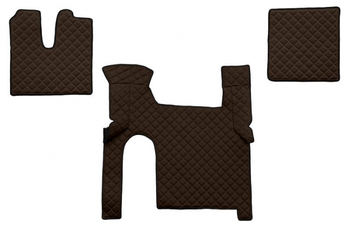 Set covor podea camion potrivit MAN ECO-LEATHER, set 3 buc. (material - eco-piele, culoare - maro, pentru transmisie manuala) potrivit MAN TGX [1]
