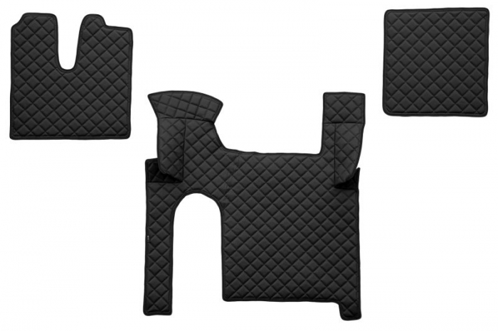 Set covor podea camion potrivit MAN ECO-LEATHER, set 3 buc. (material - eco-piele, culoare - negru, pentru transmisie manuala) potrivit MAN TGX [1]