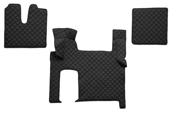 Set covor podea camion potrivit MAN ECO-LEATHER, set 3 buc. (material - eco-piele, culoare - negru, transmisie automata) potrivit MAN TGX  [1]