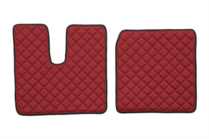 Set covor podea camion potrivit MAN ECO-LEATHER, set 3 buc. (material - eco-piele, culoare - rosu, cabina lata 250 cm) potrivit MAN TGA dupa 1999 [2]