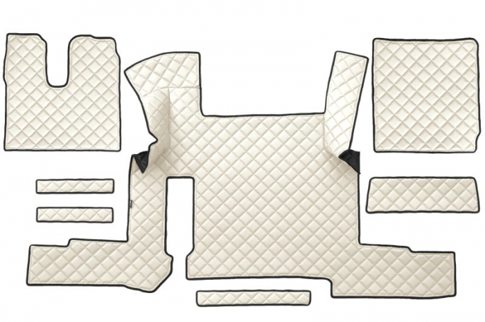 Set covor podea camion potrivit MAN ECO-LEATHER, set 7 bucati (material - eco-piele, culoare - bej, transmisie automata) potrivit MAN TGX I [1]