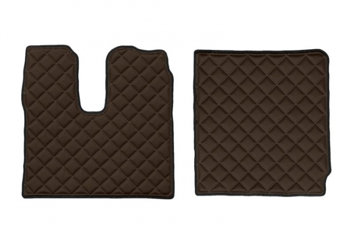 Set covor podea camion potrivit MAN ECO-LEATHER, set 7 bucati (material - eco-piele, culoare - maro, transmisie automata) potrivit MAN TGX  [2]