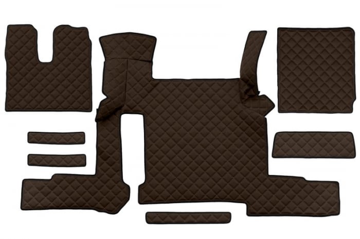 Set covor podea camion potrivit MAN ECO-LEATHER, set 7 bucati (material - eco-piele, culoare - maro, pentru transmisie manuala) potrivit MAN TGX [1]