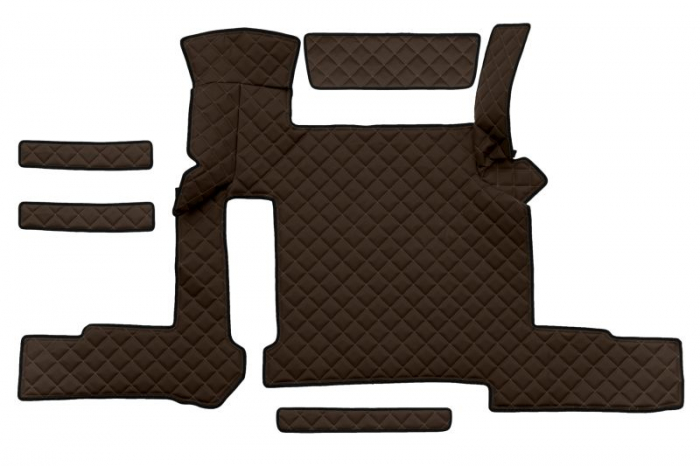 Set covor podea camion potrivit MAN ECO-LEATHER, set 7 bucati (material - eco-piele, culoare - maro, pentru transmisie manuala) potrivit MAN TGX [3]