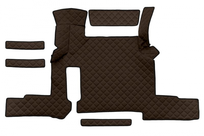 Set covor podea camion potrivit MAN ECO-LEATHER, set 7 bucati (material - eco-piele, culoare - maro, transmisie automata) potrivit MAN TGX  [3]