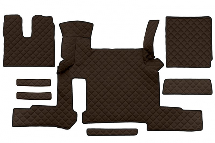 Set covor podea camion potrivit MAN ECO-LEATHER, set 7 bucati (material - eco-piele, culoare - maro, transmisie automata) potrivit MAN TGX  [1]