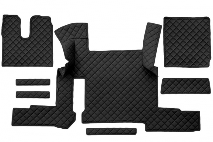 Set covor podea camion potrivit MAN ECO-LEATHER, set 7 bucati (material - eco-piele, culoare - negru, transmisie automata) potrivit MAN TGX  [1]