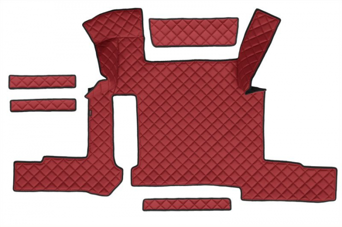 Set covor podea camion potrivit MAN ECO-LEATHER, set 7 bucati (material - eco-piele, culoare - rosu, pentru transmisie manuala) potrivit MAN TGX [3]