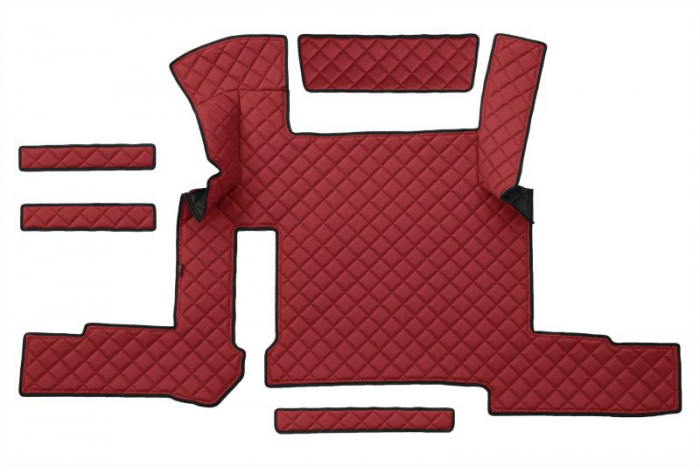 Set covor podea camion potrivit MAN ECO-LEATHER, set 7 bucati (material - eco-piele, culoare - rosu, transmisie automata) potrivit MAN TGX [3]
