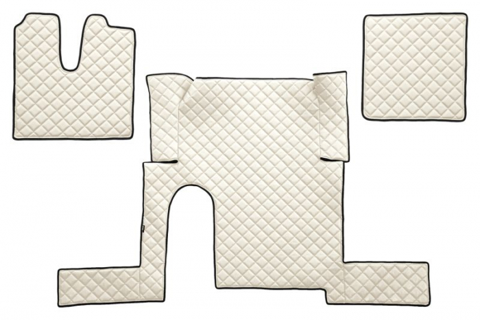 Set covor podea camion potrivit MAN un sertar, ECO-LEATHER, set 3 buc. (material - eco-piele, culoare - bej, pentru transmisie manuala) potrivit MAN TGX [1]