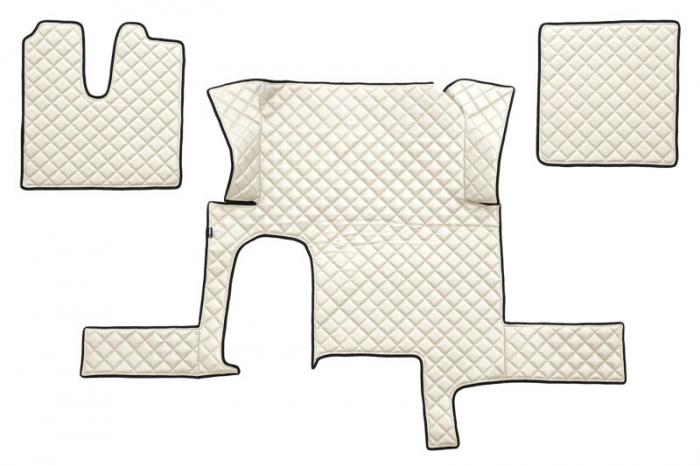 Set covor podea camion potrivit MAN un sertar, ECO-LEATHER, set 3 buc. (material - eco-piele, culoare - bej, transmisie automata) potrivit MAN TGX [1]