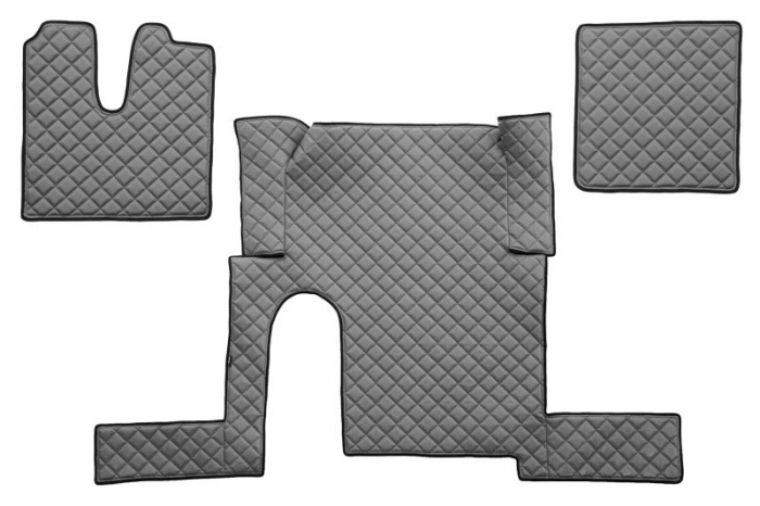 Set covor podea camion potrivit MAN un sertar, ECO-LEATHER, set 3 buc. (material - eco-piele, culoare - gri, pentru transmisie manuala) potrivit MAN TGX [1]