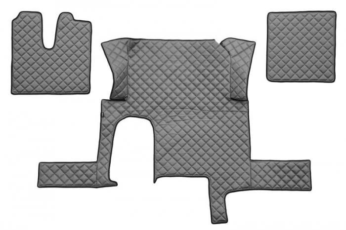 Set covor podea camion potrivit MAN un sertar, ECO-LEATHER, set 3 buc. (material - eco-piele, culoare - gri, transmisie automata) potrivit MAN TGX dupa 2006 [1]