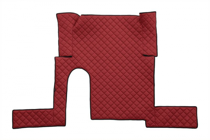 Set covor podea camion potrivit MAN un sertar, ECO-LEATHER, set 3 buc. (material - eco-piele, culoare - rosu, pentru transmisie manuala) potrivit MAN TGX [3]