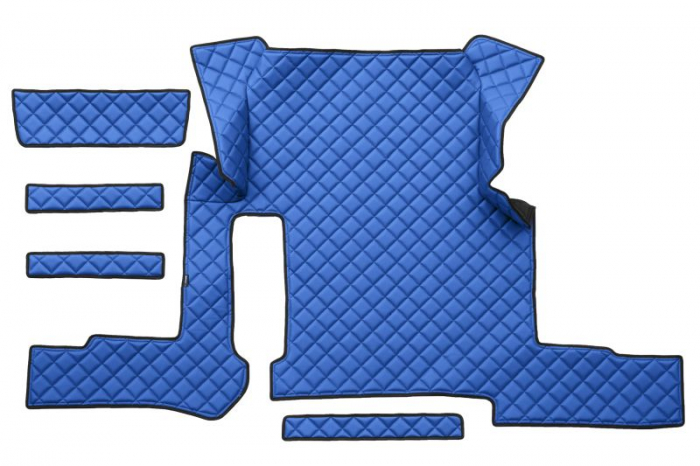 Set covor podea camion potrivit MAN un sertar, ECO-LEATHER, set 7 bucati (material - eco-piele, culoare - albastru, pentru transmisie manuala) potrivit MAN TGX [3]