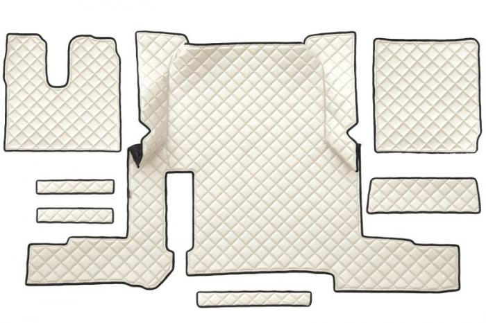 Set covor podea camion potrivit MAN un sertar, ECO-LEATHER, set 7 bucati (material - eco-piele, culoare - bej, transmisie automata) potrivit MAN TGX [1]