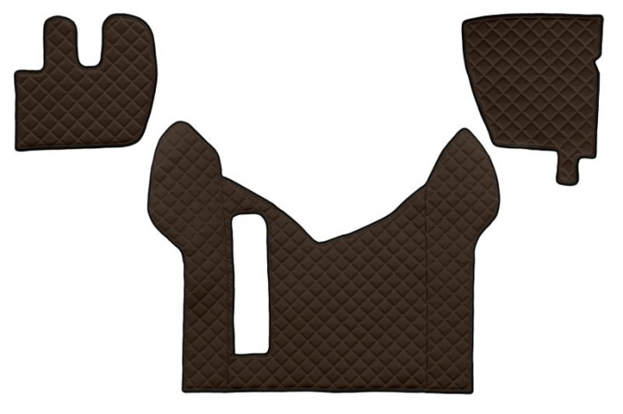 Set covor podea camion potrivit Renault ECO-LEATHER, set 3 buc. (material - eco-piele, culoare - maro) potrivit Renault Truck PREMIUM 2 dupa 2005 [1]